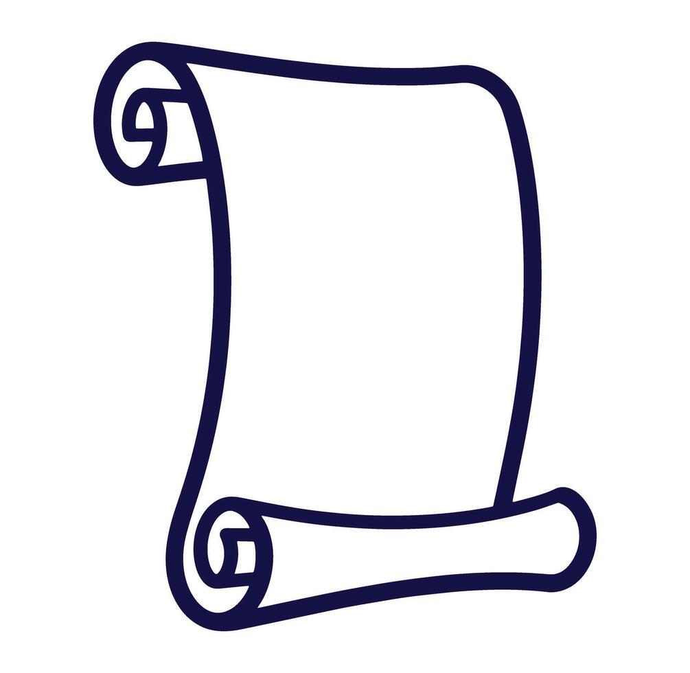 Simple illustration of an empty scroll or parchment paper in a flat design vector