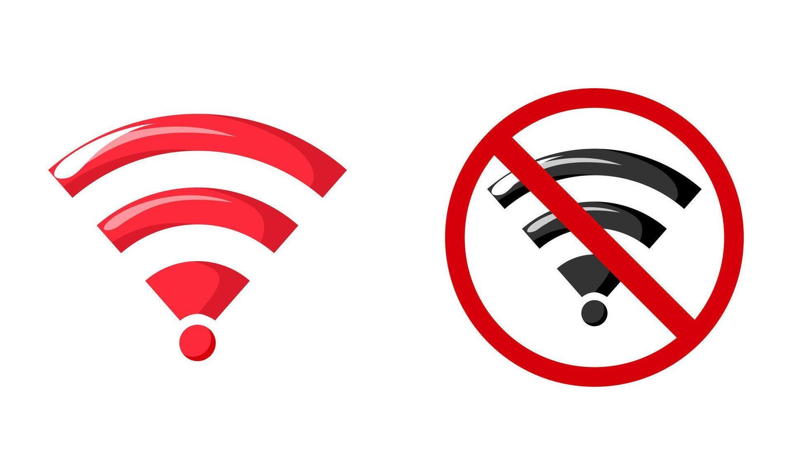 Internet Network Status Icons for Connectivity and Disconnection Warnings vector