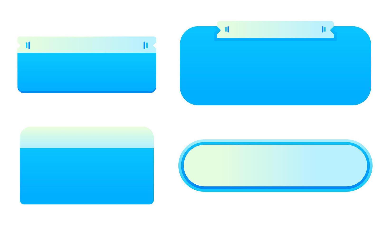 Vibrant Blue UI Components for Header Bars, Widgets, and Mobile App Design vector