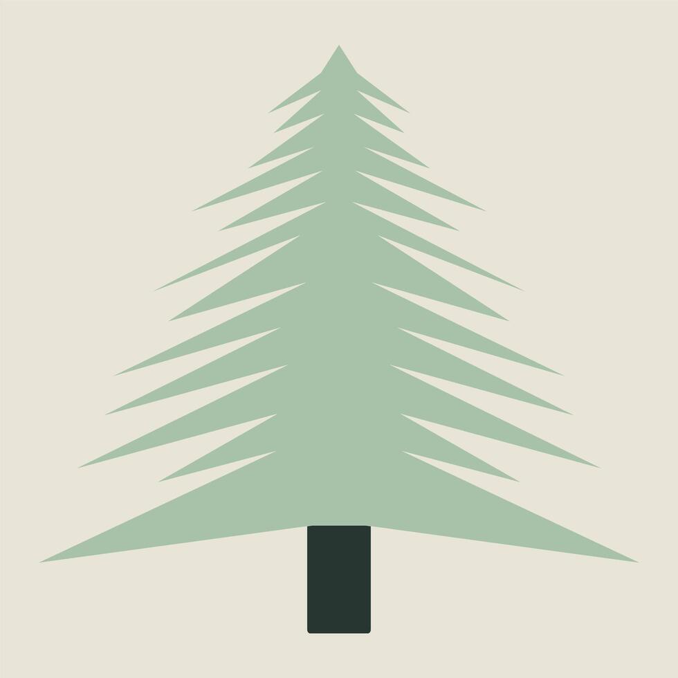 Abstract pine tree icon with gradient effect and simple trunk perfect for Christmas graphics or environmental conservation campaigns vector