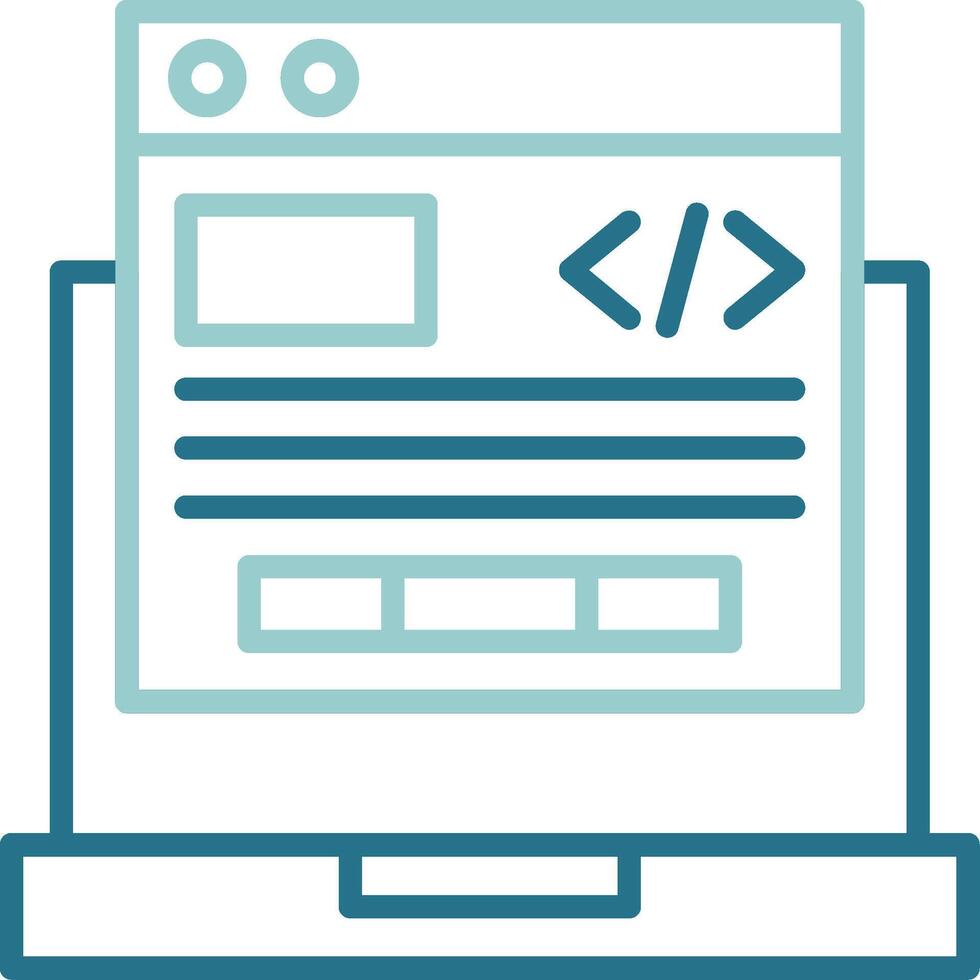 programación dos color contorno icono vector