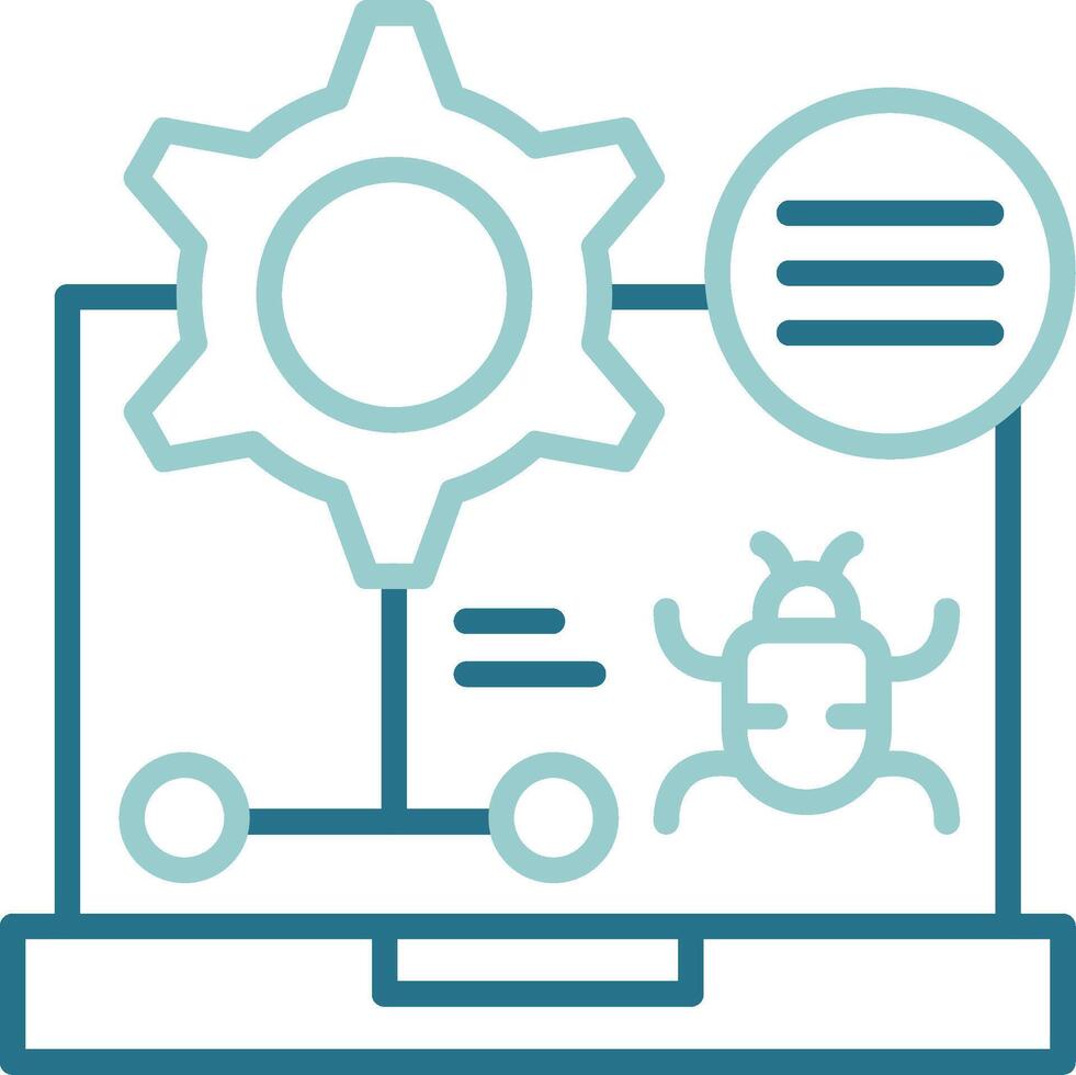 Debug Two Color Outline Icon vector