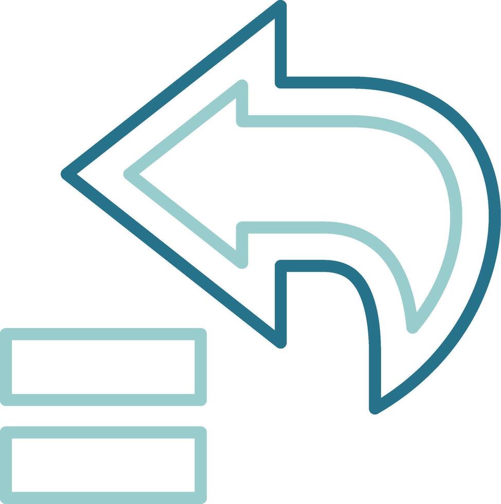 Backward Two Color Outline Icon vector