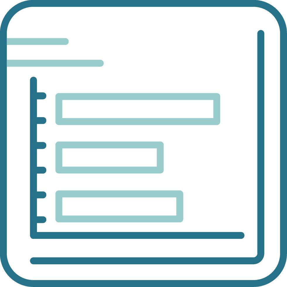 Bar chart Two Color Outline Icon vector