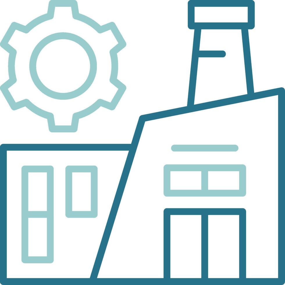 Factory Minimal Two Color Outline Icon vector