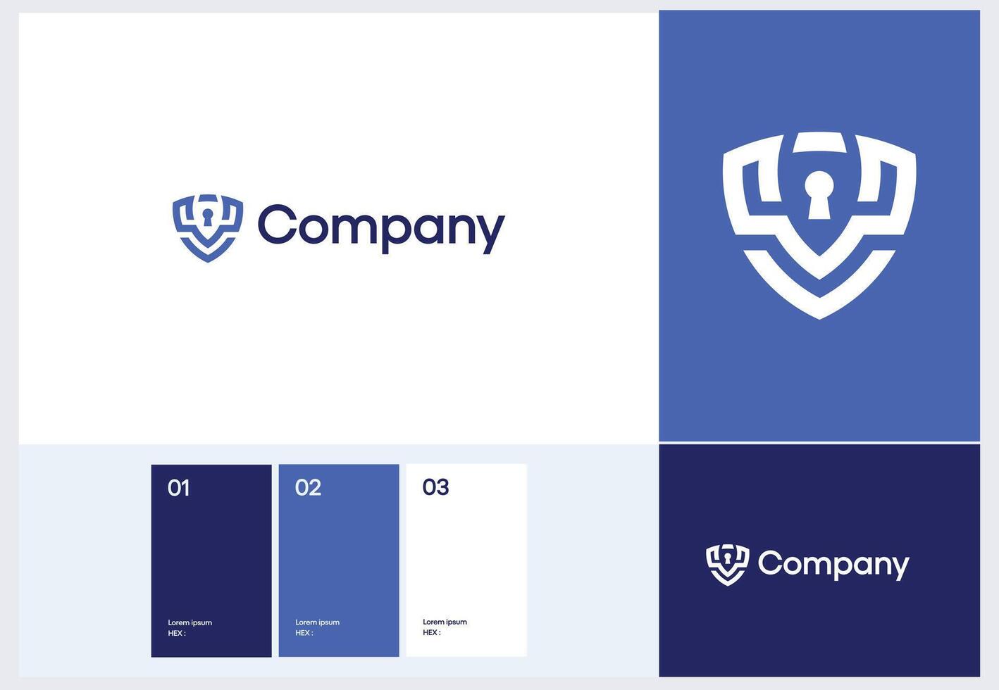 Modern Minimalist Shield with Keyhole Security System Symbol Brand Identity vector