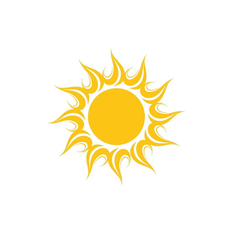 Stylized sun shining brightly on a white background radiating warmth and energy with a modern abstract design symbolizing summer and positive vibes vector
