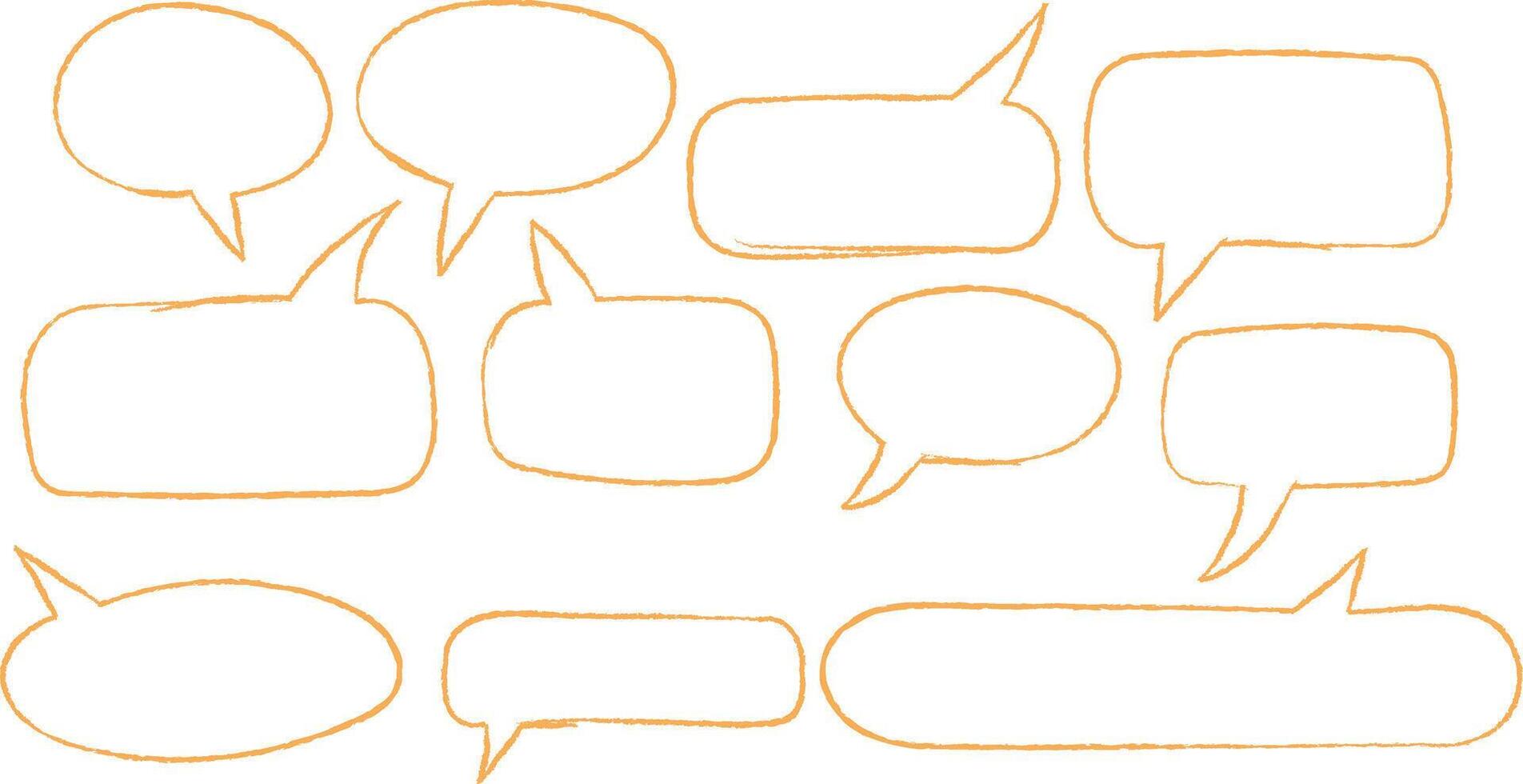 Collection of blank empty speech bubbles and thought clouds in various shapes and sizes on a light background vector