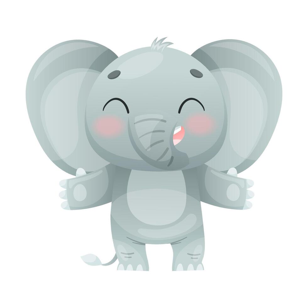 A cartoon elephant with its trunk open vector