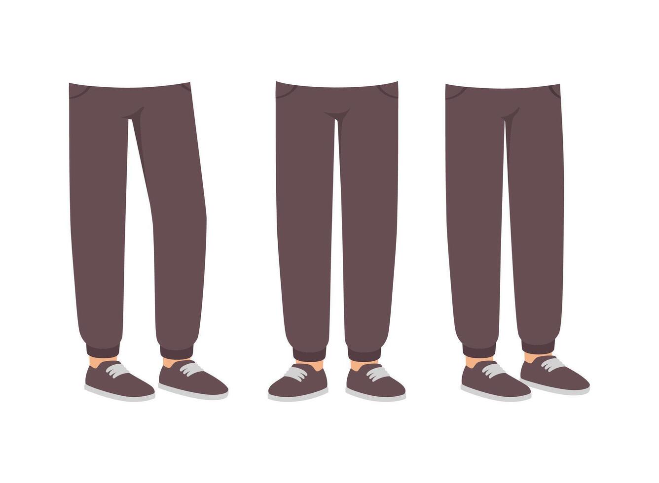 Three different pairs of pants with different colors vector