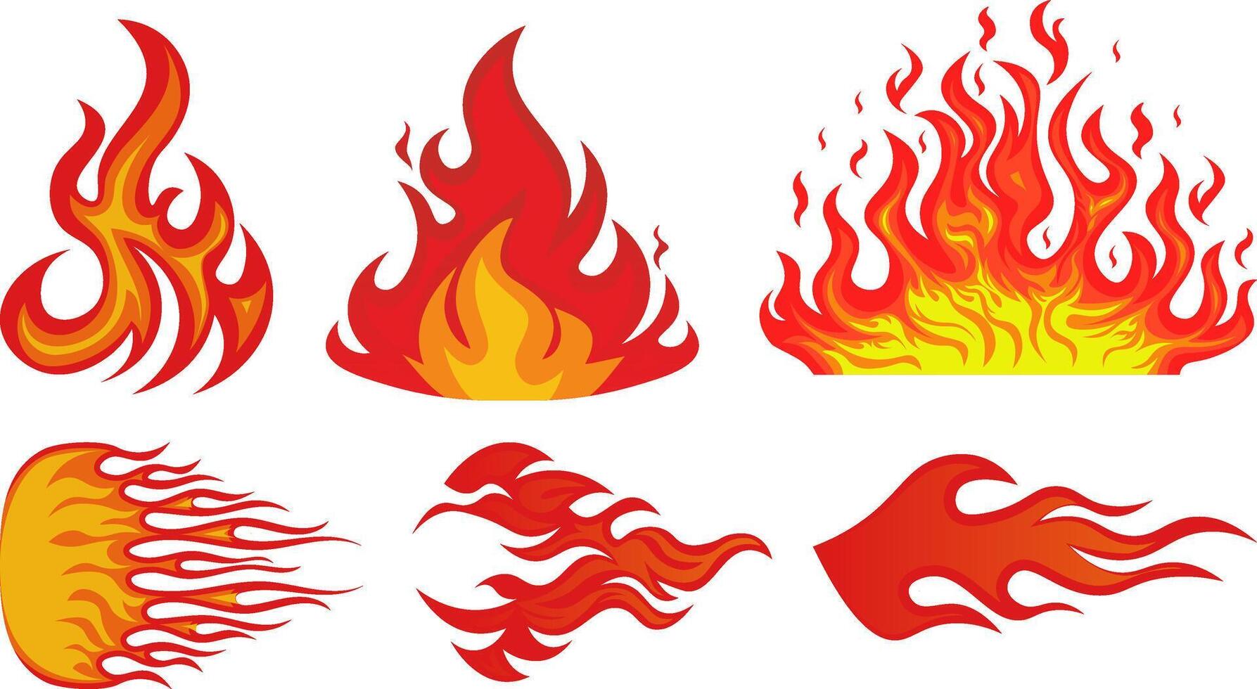 Dynamic Fire Flames and Blaze Graphics for Design Elements vector