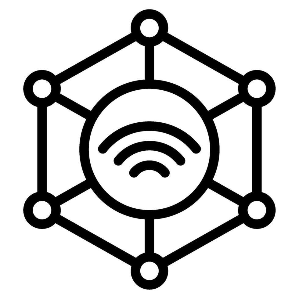 IoT Device Network Illustration Outline vector