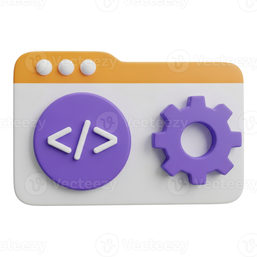 3d Rendern von Webseite Entwicklung Symbol isoliert auf transparent Hintergrund zum Design png