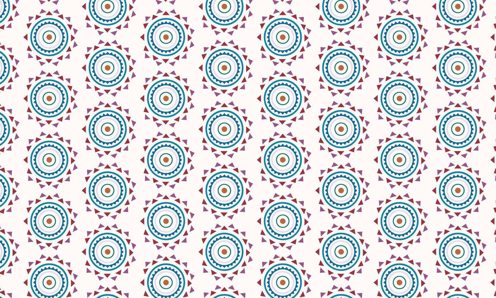 repeating concentric circles and spike borders creating a geometric ornamental background design vector