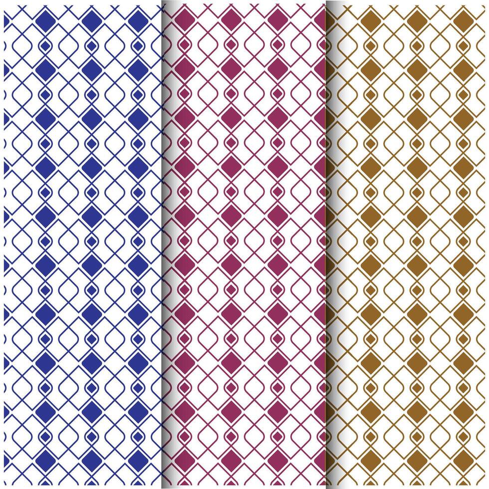 Geometric Rhombus Diamond Pattern Set Grid Background vector