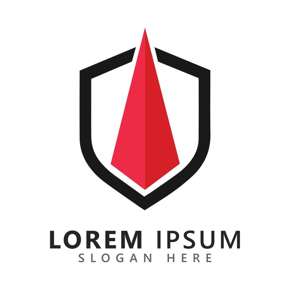 a red and black shield with a triangle on it vector