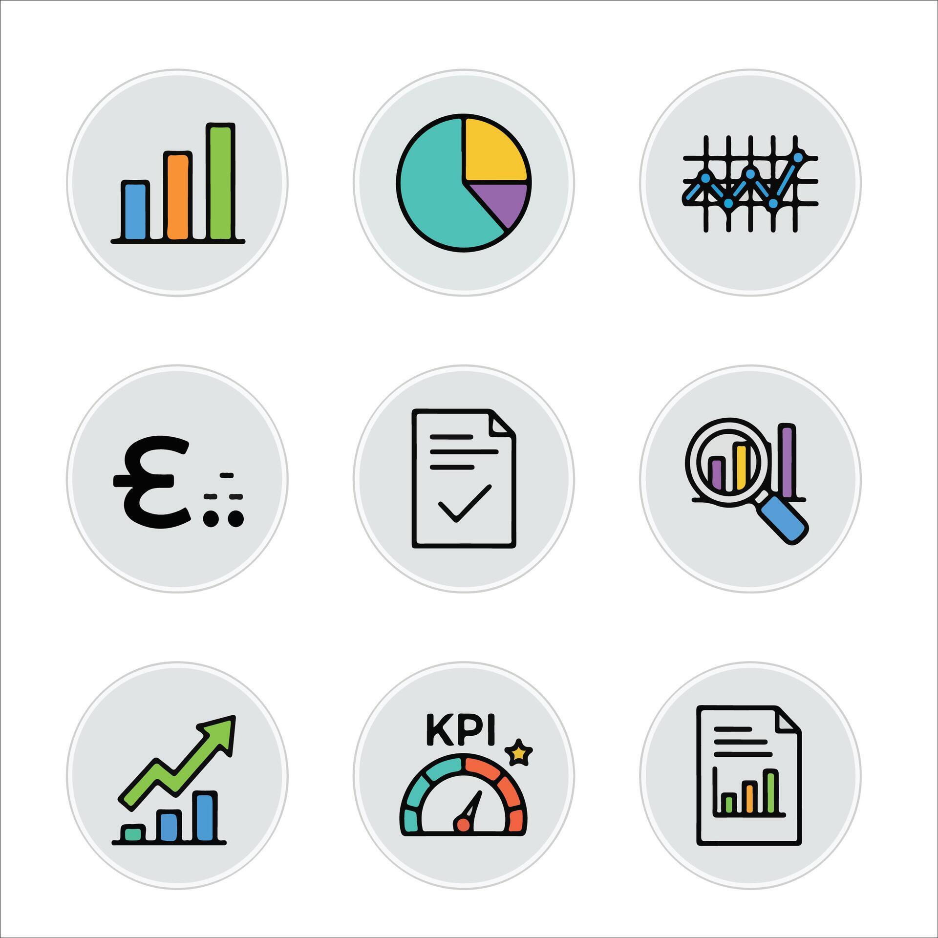 Data Visualization Icons for Analytics and Reporting 72671247 Vector ...