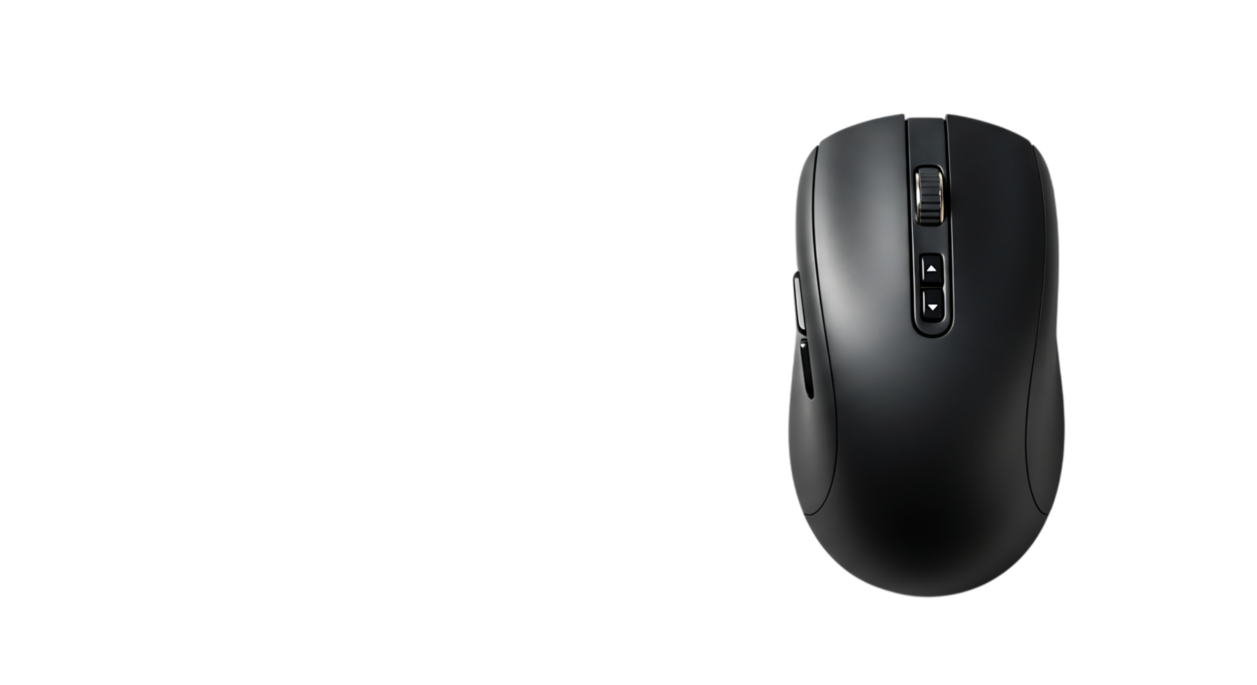 elegante ergonomico nero computer topo per precisione controllo e confortevole del desktop navigazione, isolato su trasparente sfondo png