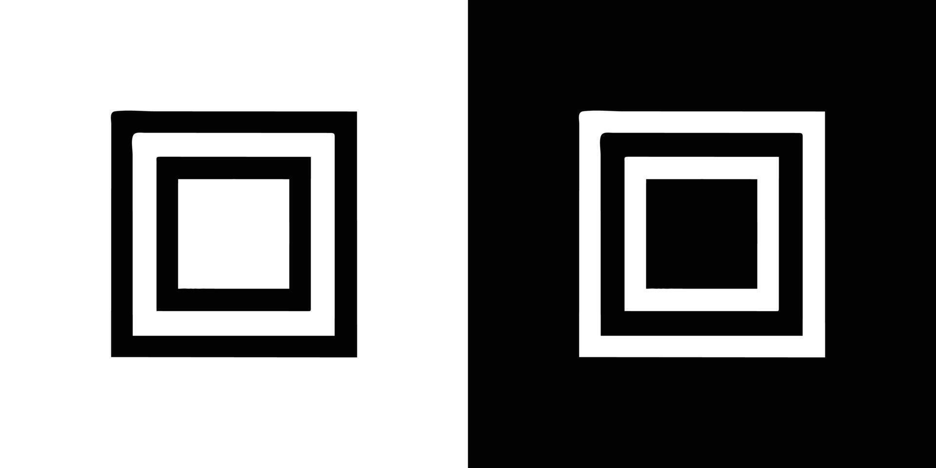 Black and White Square Illusions Nested Frames Design with Opposing Color Schemes Concept Art vector