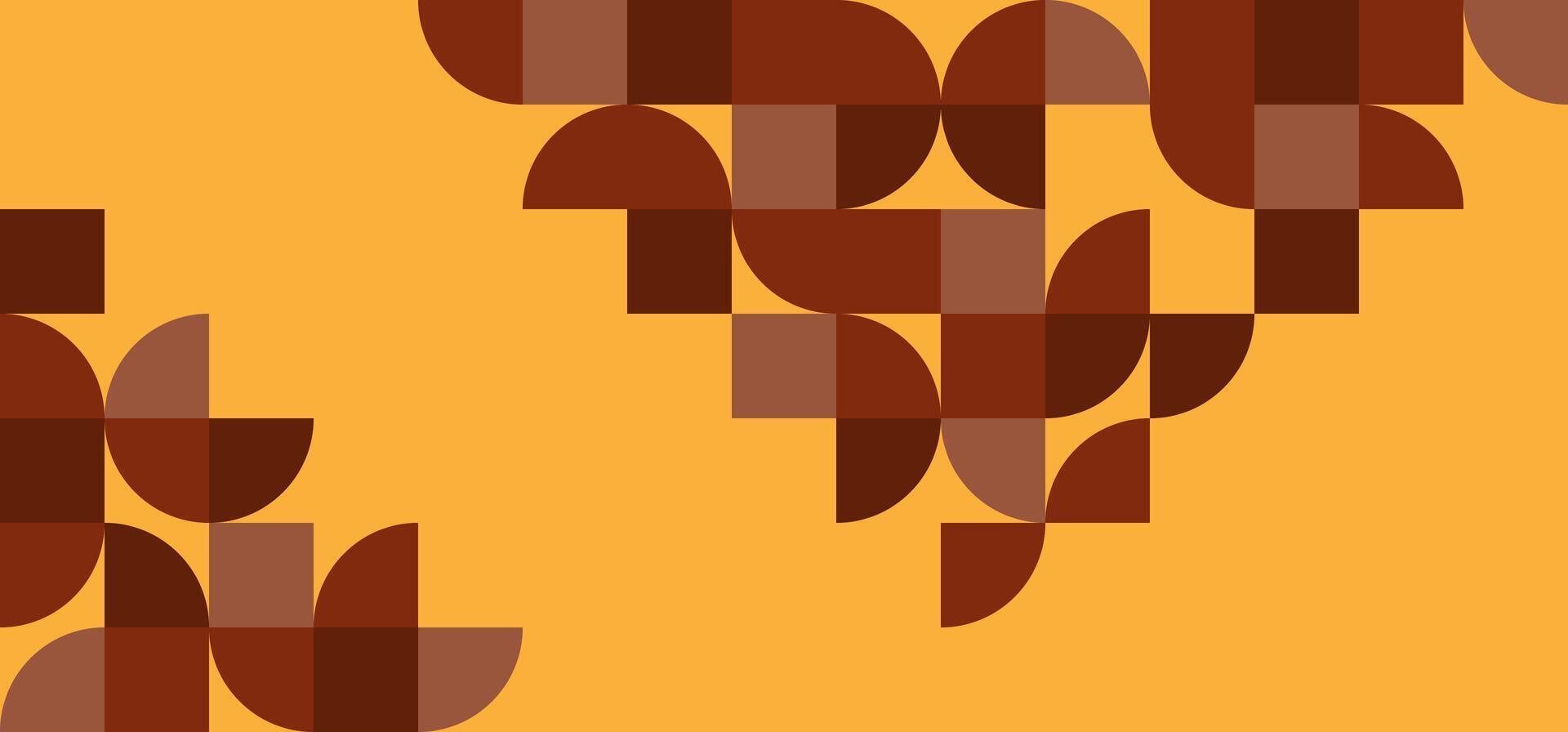 Abstract geometric background with overlapping rounded shapes in brown colors. illustration autumn vector