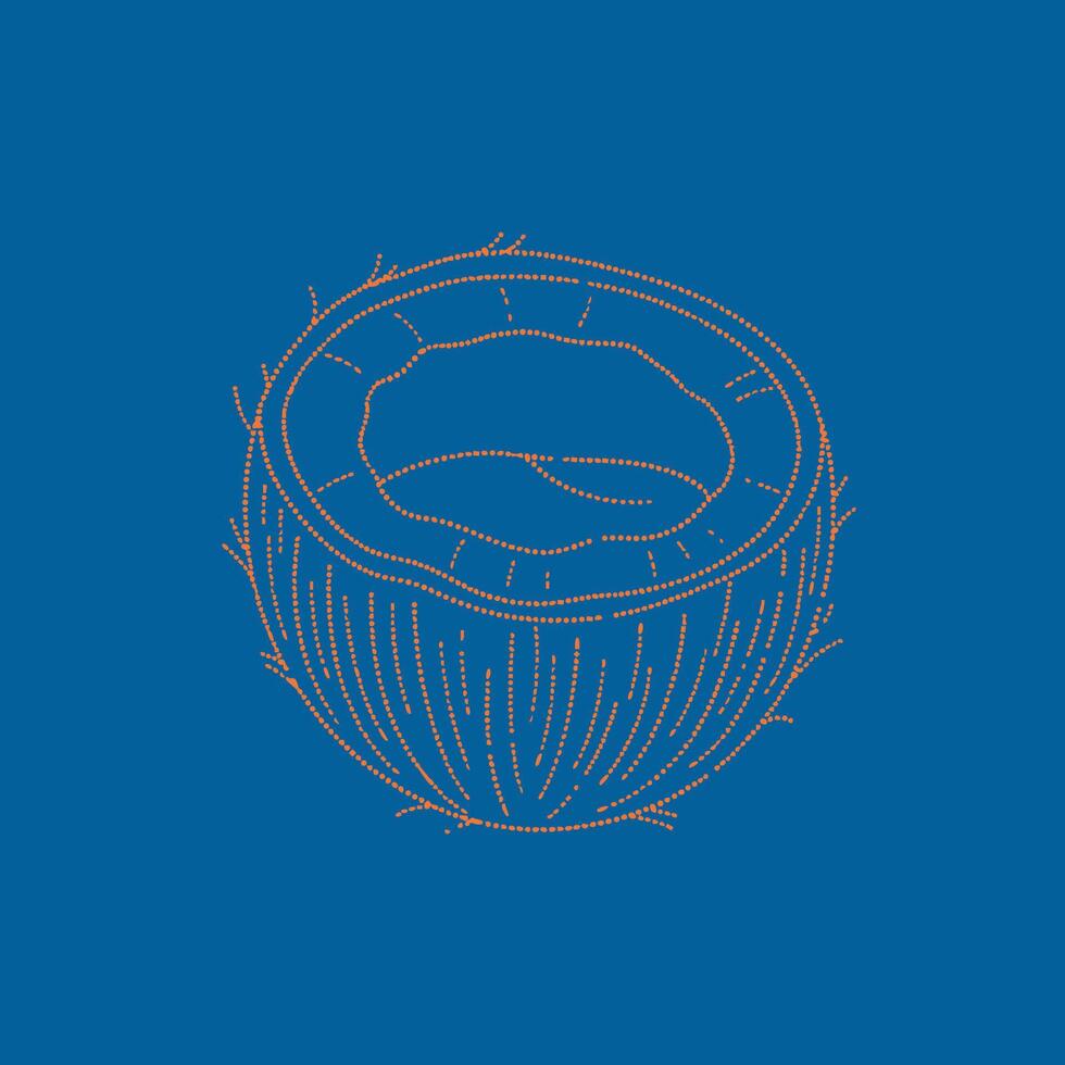 Close-up of a cross-sectioned tree trunk showing growth rings and textured bark on a solid vector