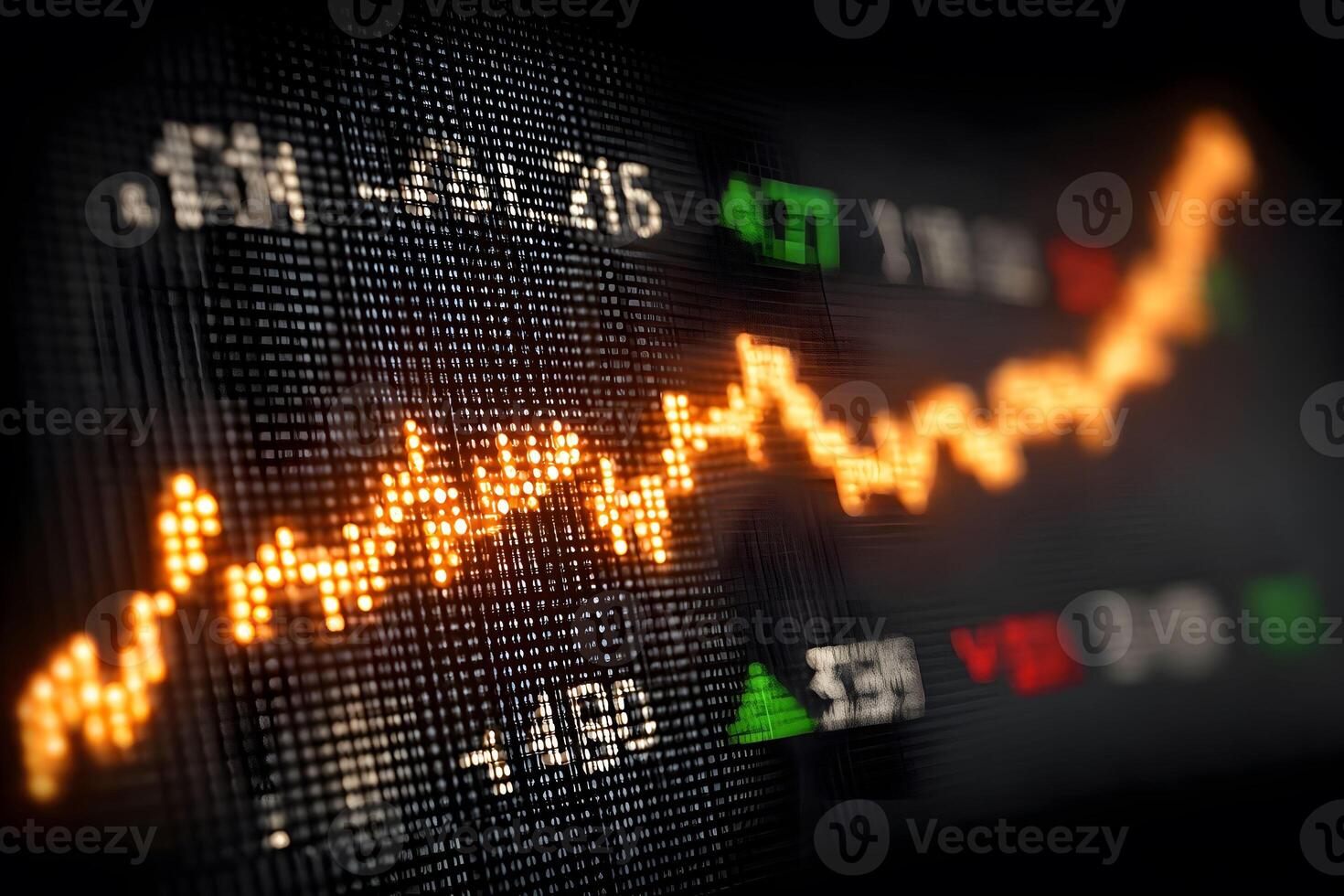 Digital Stock Market Graph Display with Rising Data Trends for Financial Analysis and Investment photo