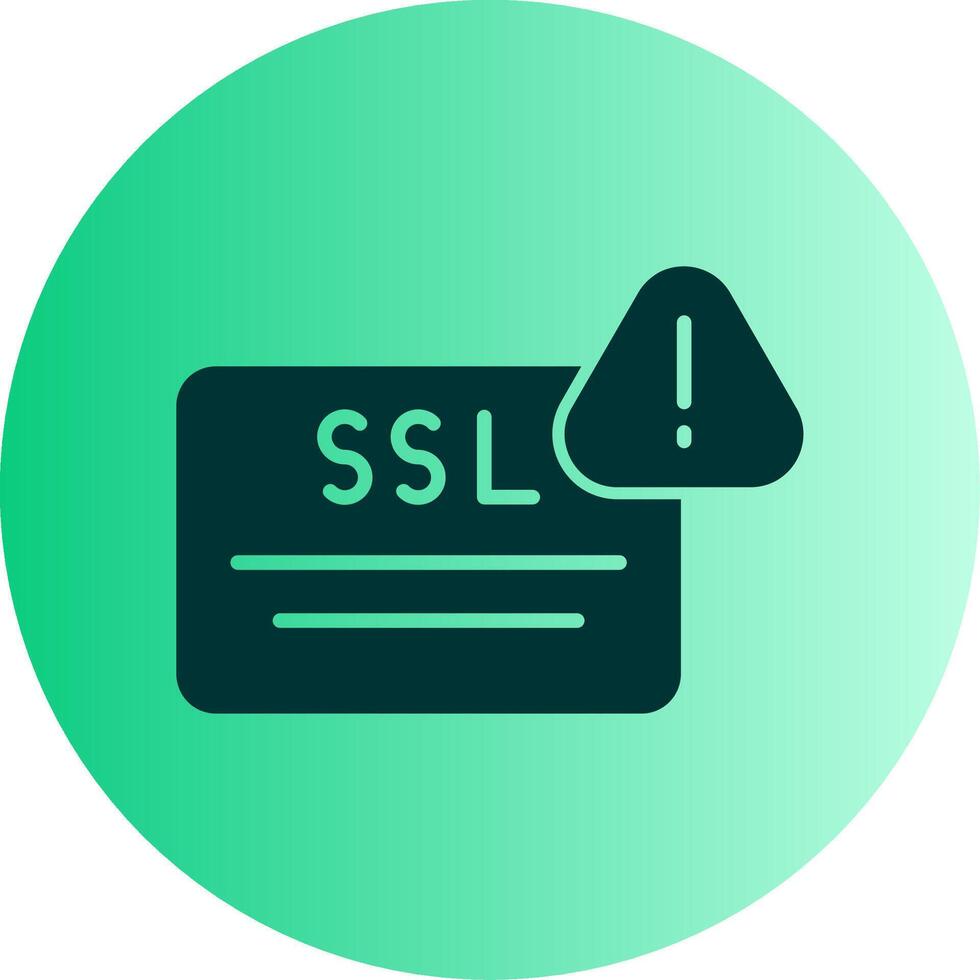 SSL Certificate Verification Error Glyph Gradient Two Tone Circle vector