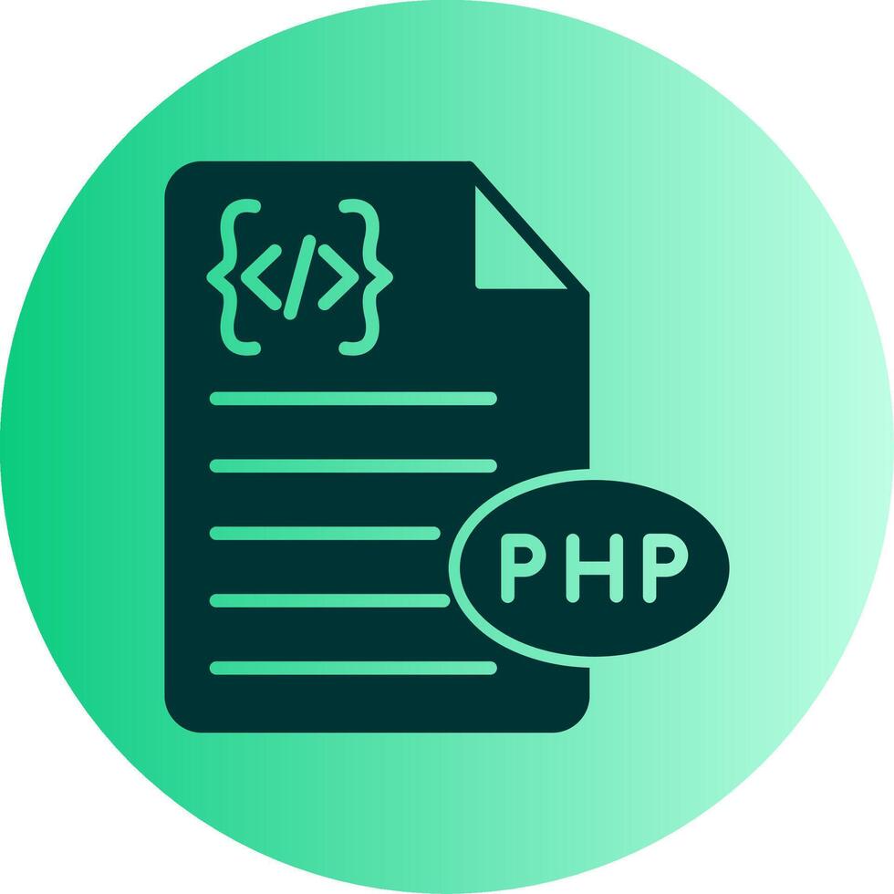 PHP Backend Script File Glyph Gradient Two Tone Circle vector