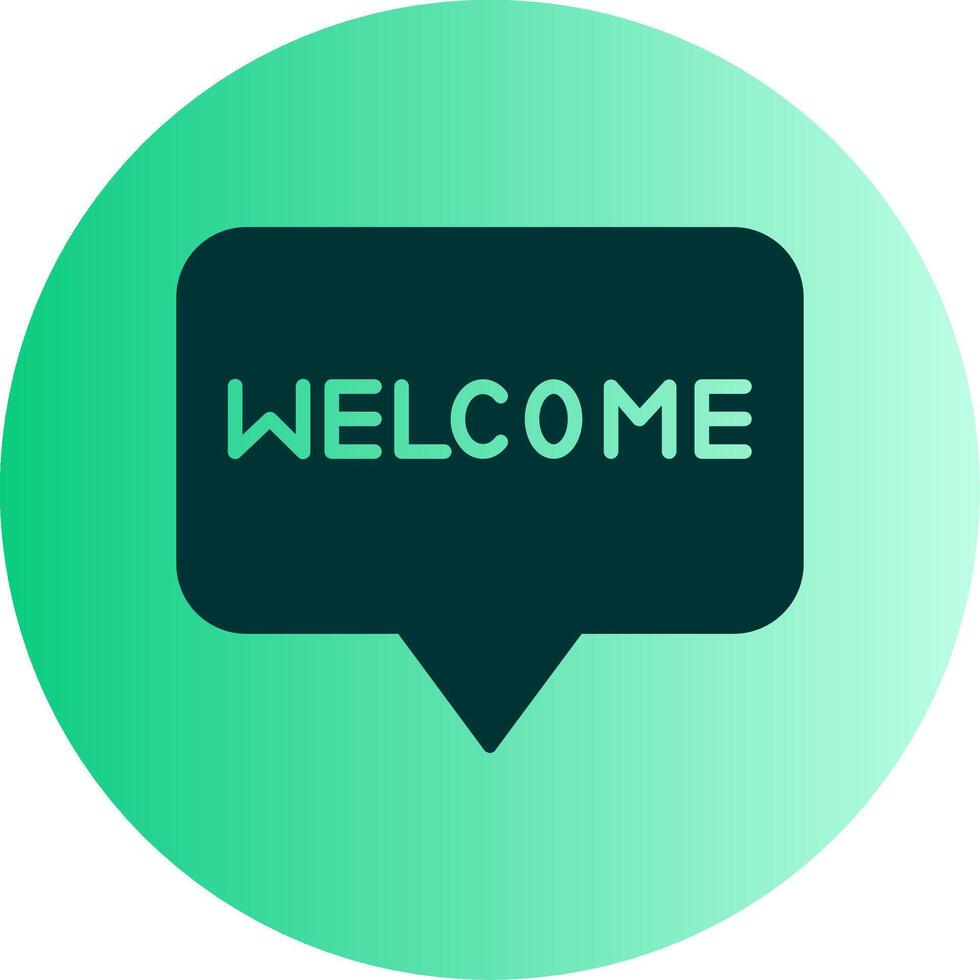 Warm Welcome Message Glyph Gradient Two Tone Circle vector