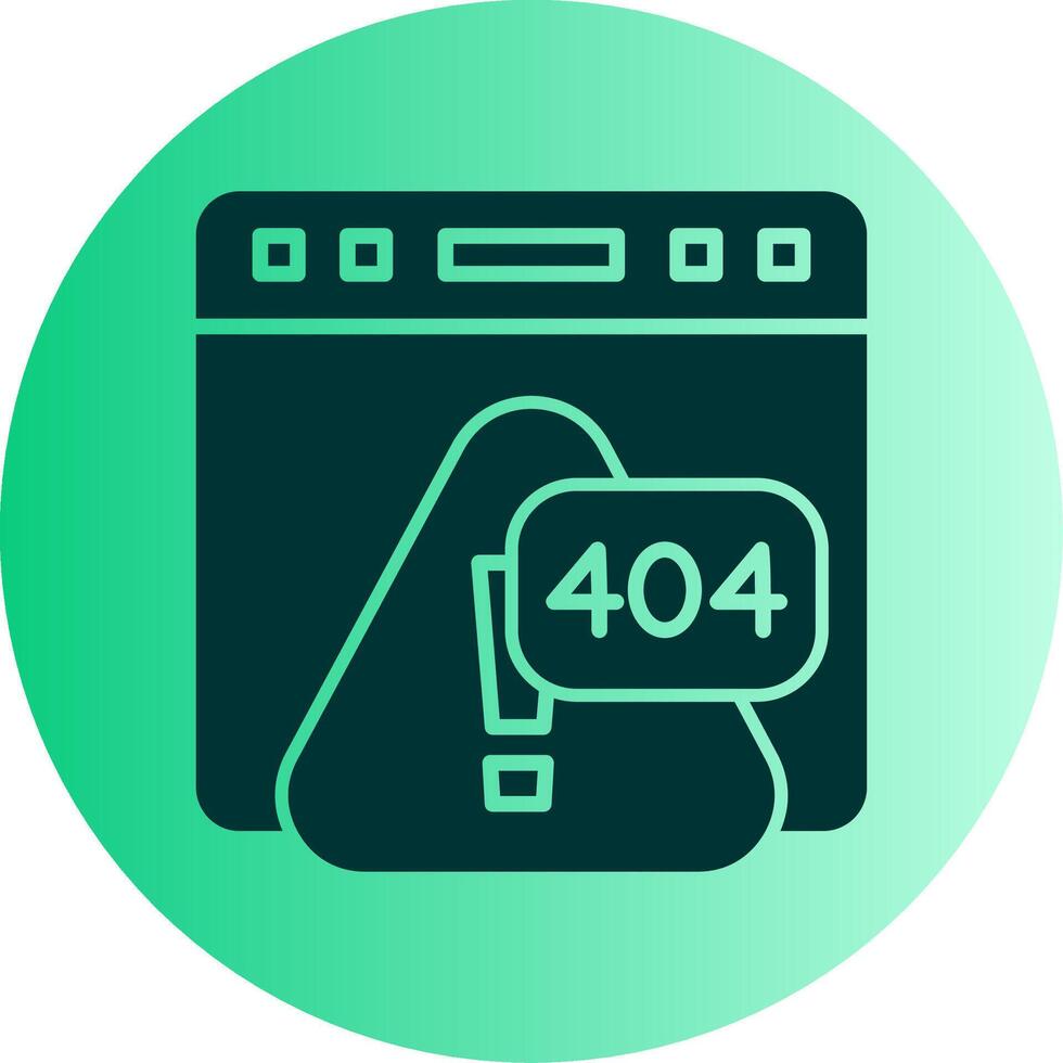 Error 404 Page Not Found Indicator Glyph Gradient Two Tone Circle vector