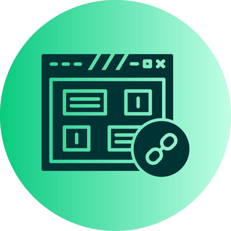 Hyperlinked Web Page Link Glyph Gradient Two Tone Circle vector