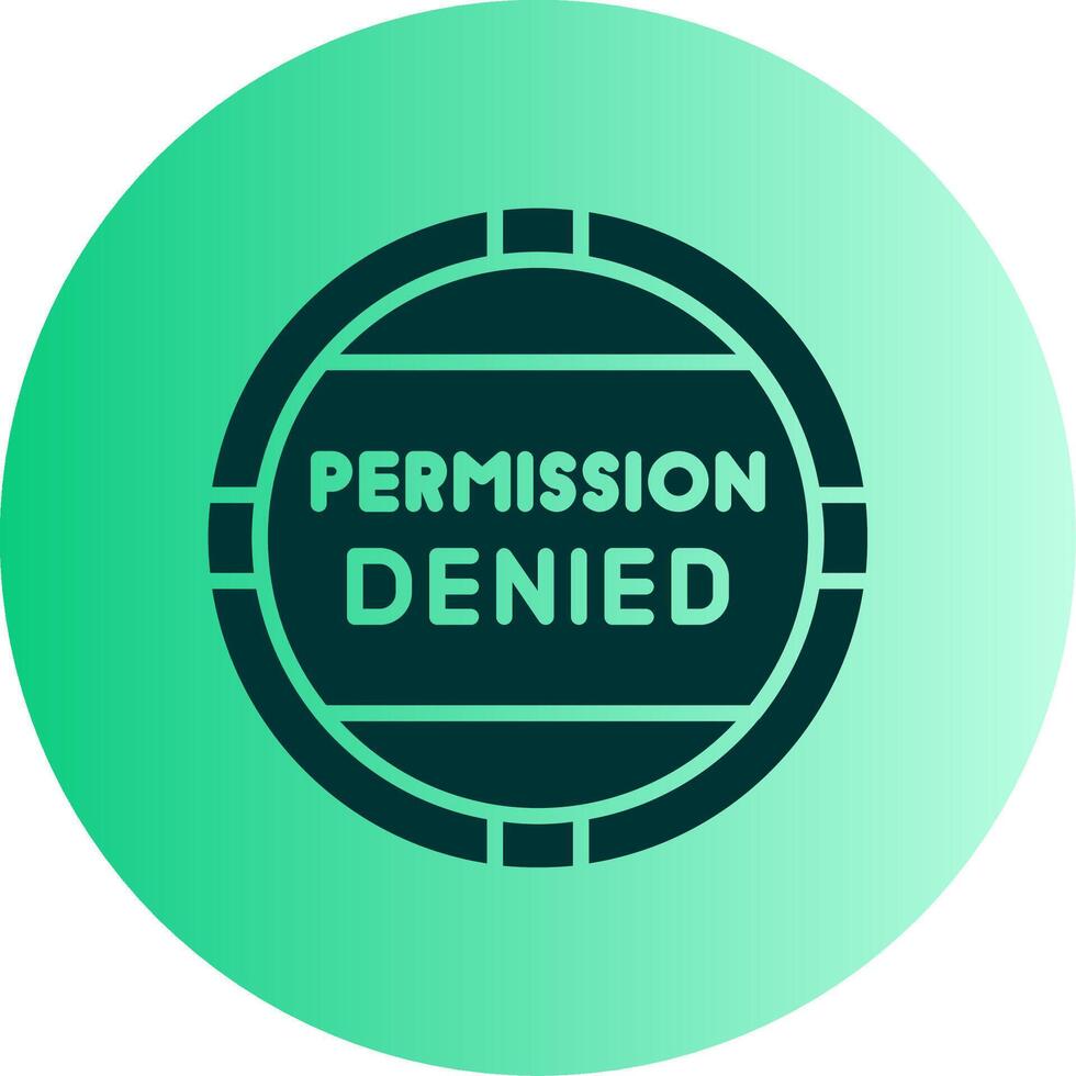Permission Denied Error Glyph Gradient Two Tone Circle vector