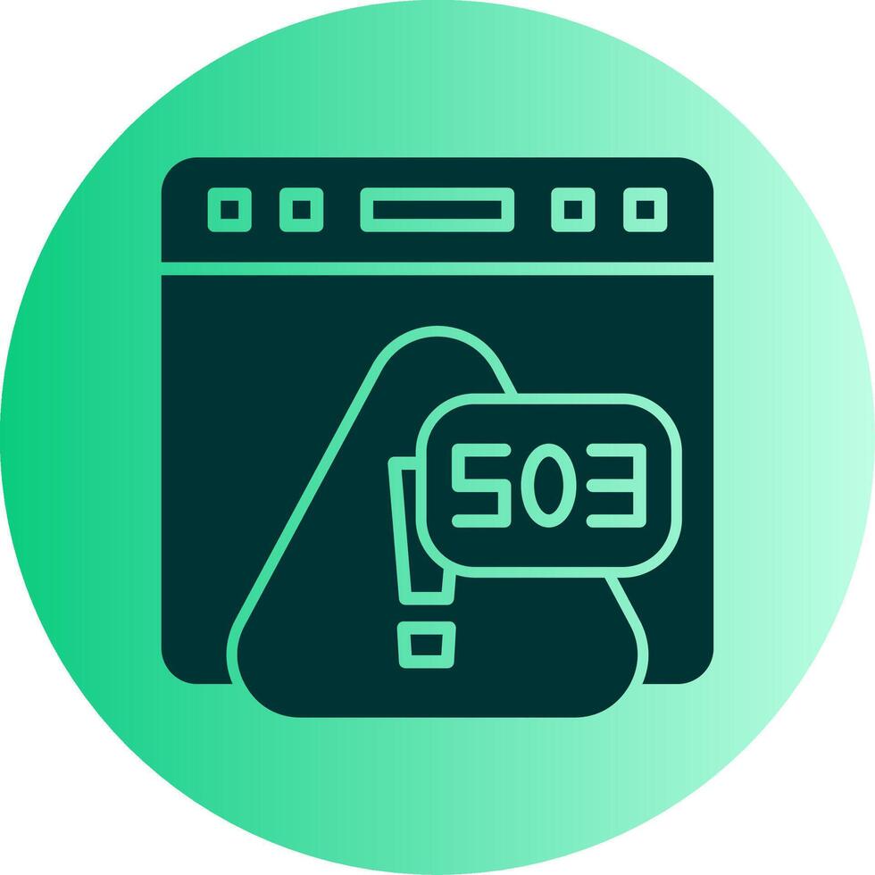 Error 503 Service Temporarily Unavailable Glyph Gradient Two Tone Circle vector
