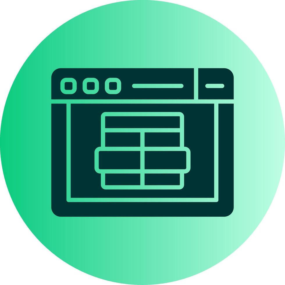 mysql servidor icono glifo degradado dos tono circulo vector