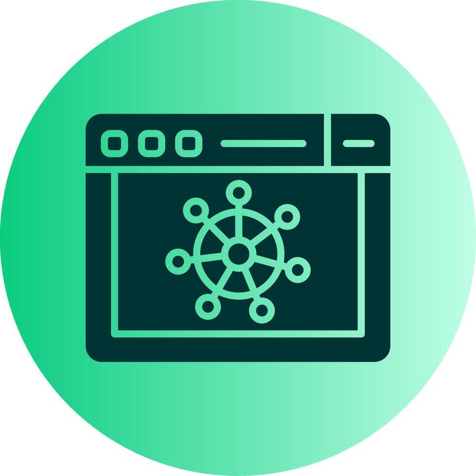 Kubernetes Cluster Management Glyph Gradient Two Tone Circle vector
