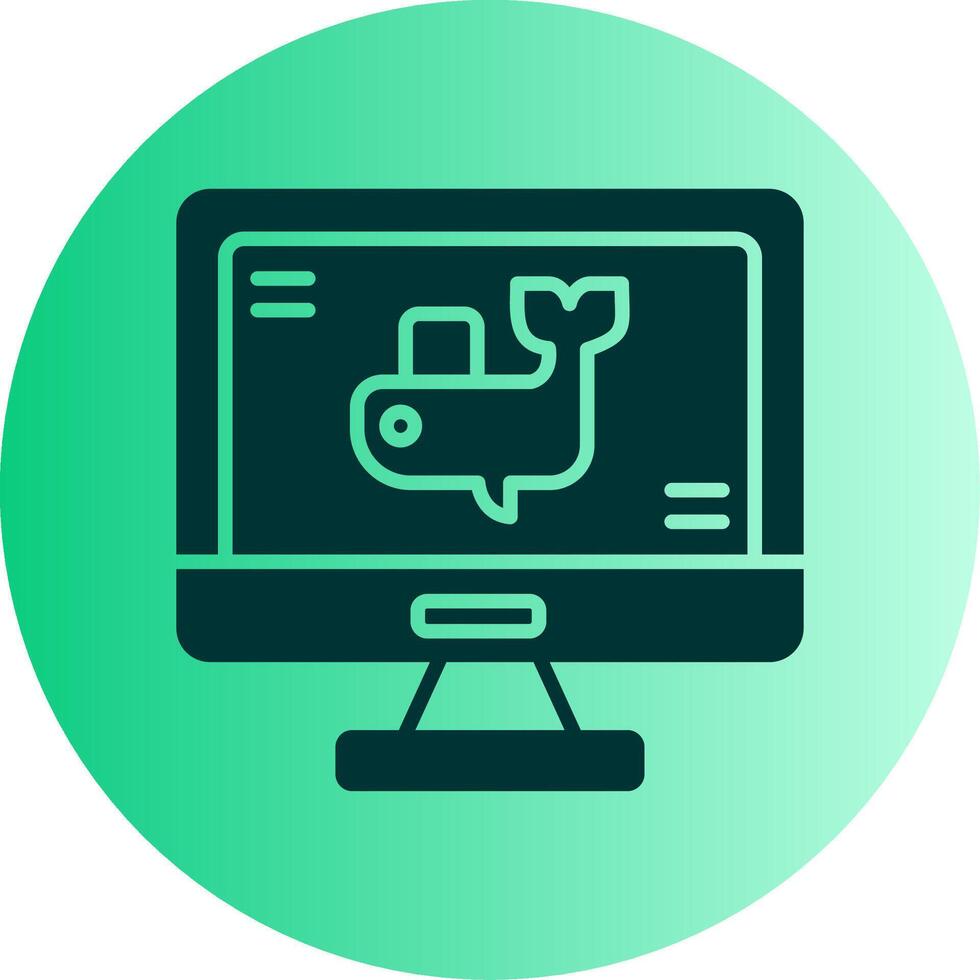 Docker Container Instance Glyph Gradient Two Tone Circle vector