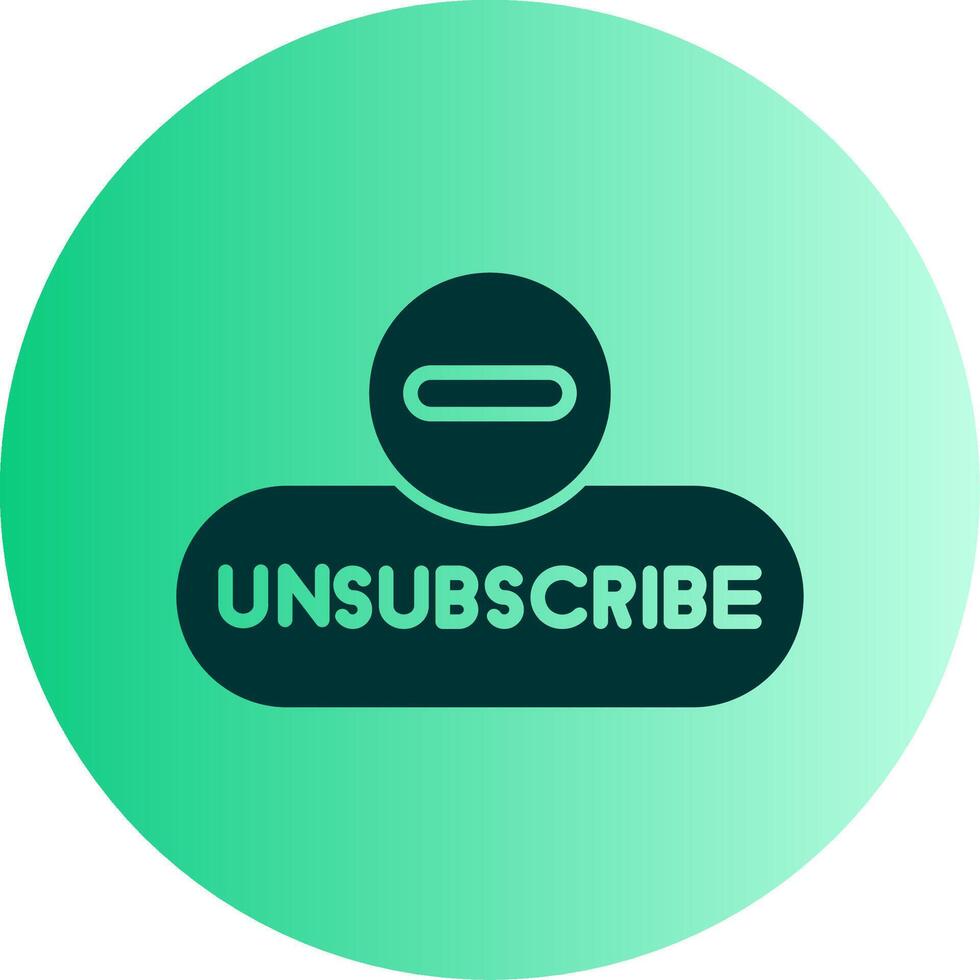 Unsubscribe Alert Button Glyph Gradient Two Tone Circle vector