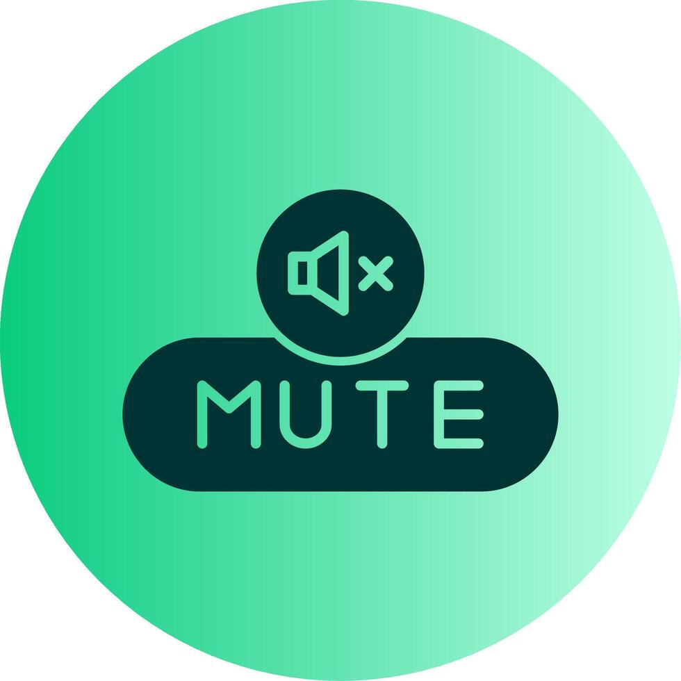 Mute Sound Button Glyph Gradient Two Tone Circle vector