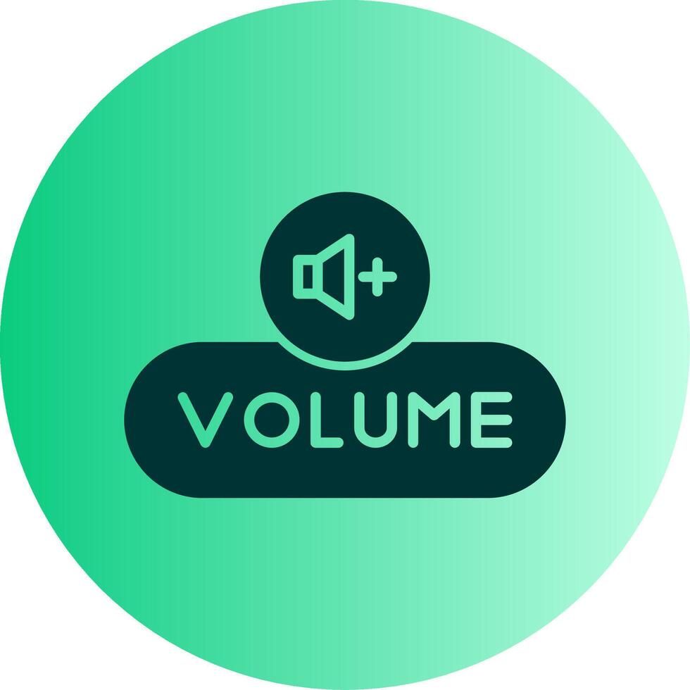 Increase Volume Button Glyph Gradient Two Tone Circle vector