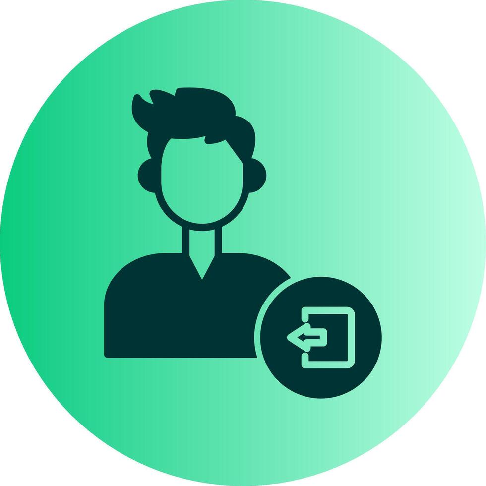 Log Out Account Glyph Gradient Two Tone Circle vector