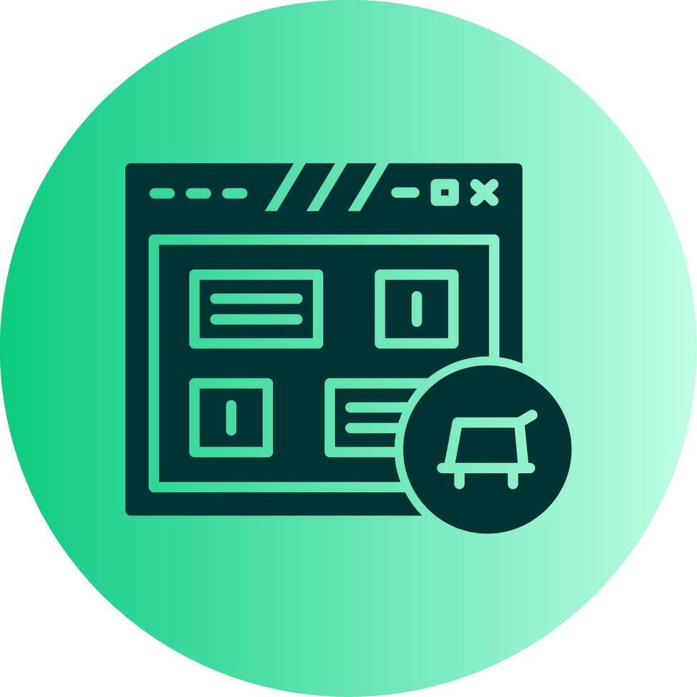 Add Product to Cart Glyph Gradient Two Tone Circle vector