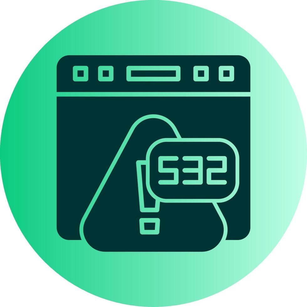 Error 532 Server Overloaded Alert Glyph Gradient Two Tone Circle vector