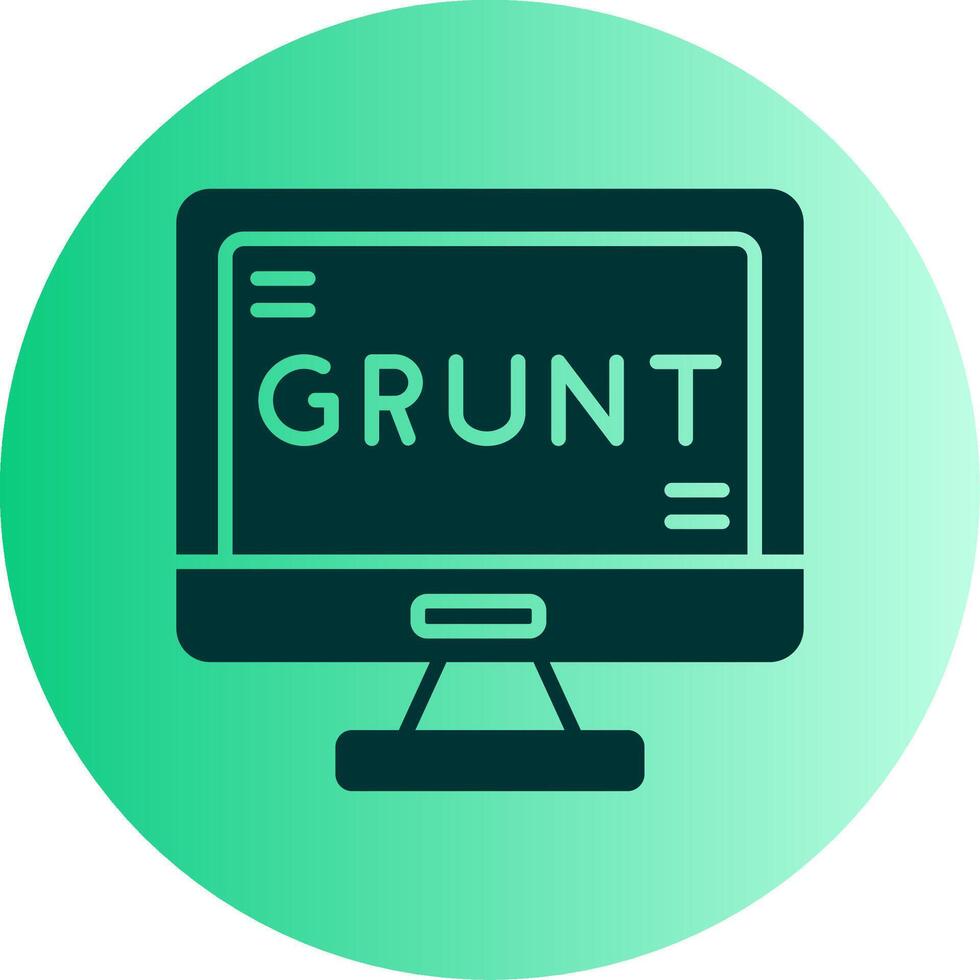 Grunt JS Task Runner Glyph Gradient Two Tone Circle vector