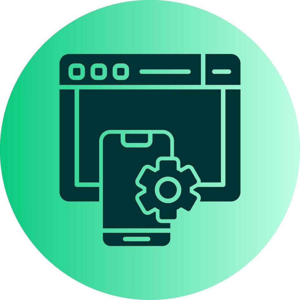 Progressive Web App PWA Glyph Gradient Two Tone Circle vector