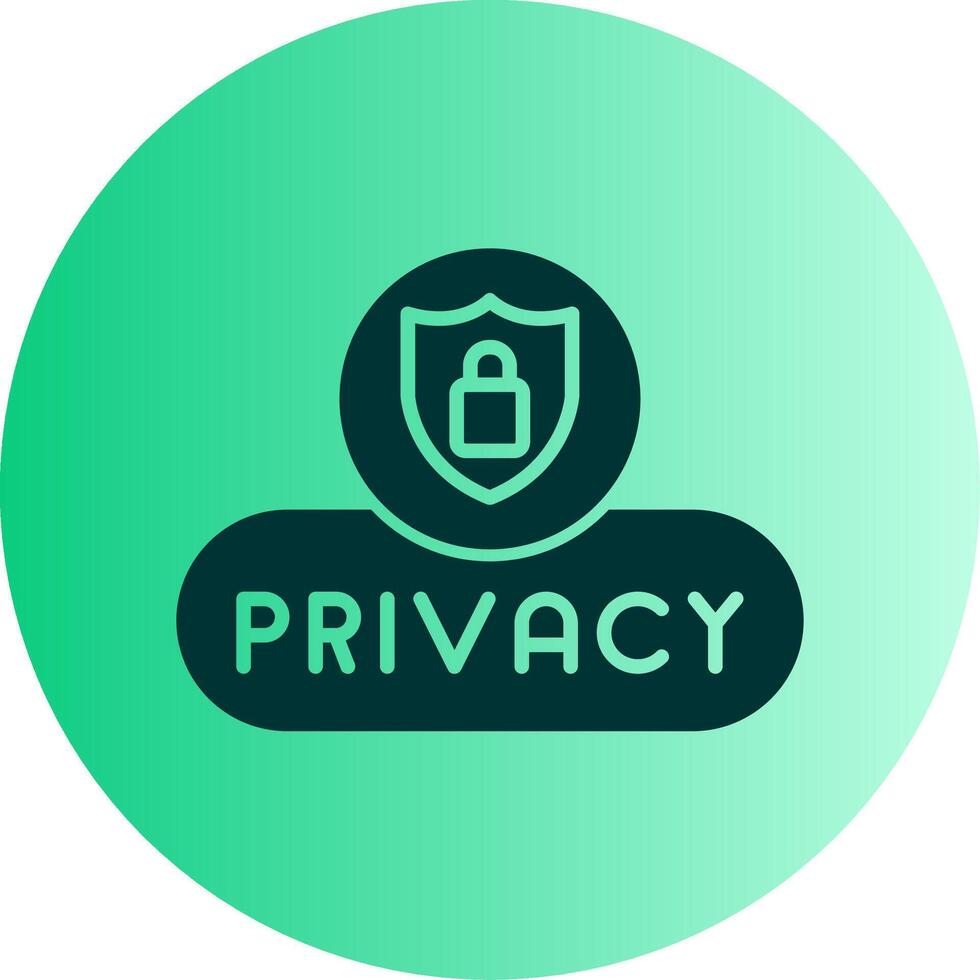 View Privacy Button Glyph Gradient Two Tone Circle vector
