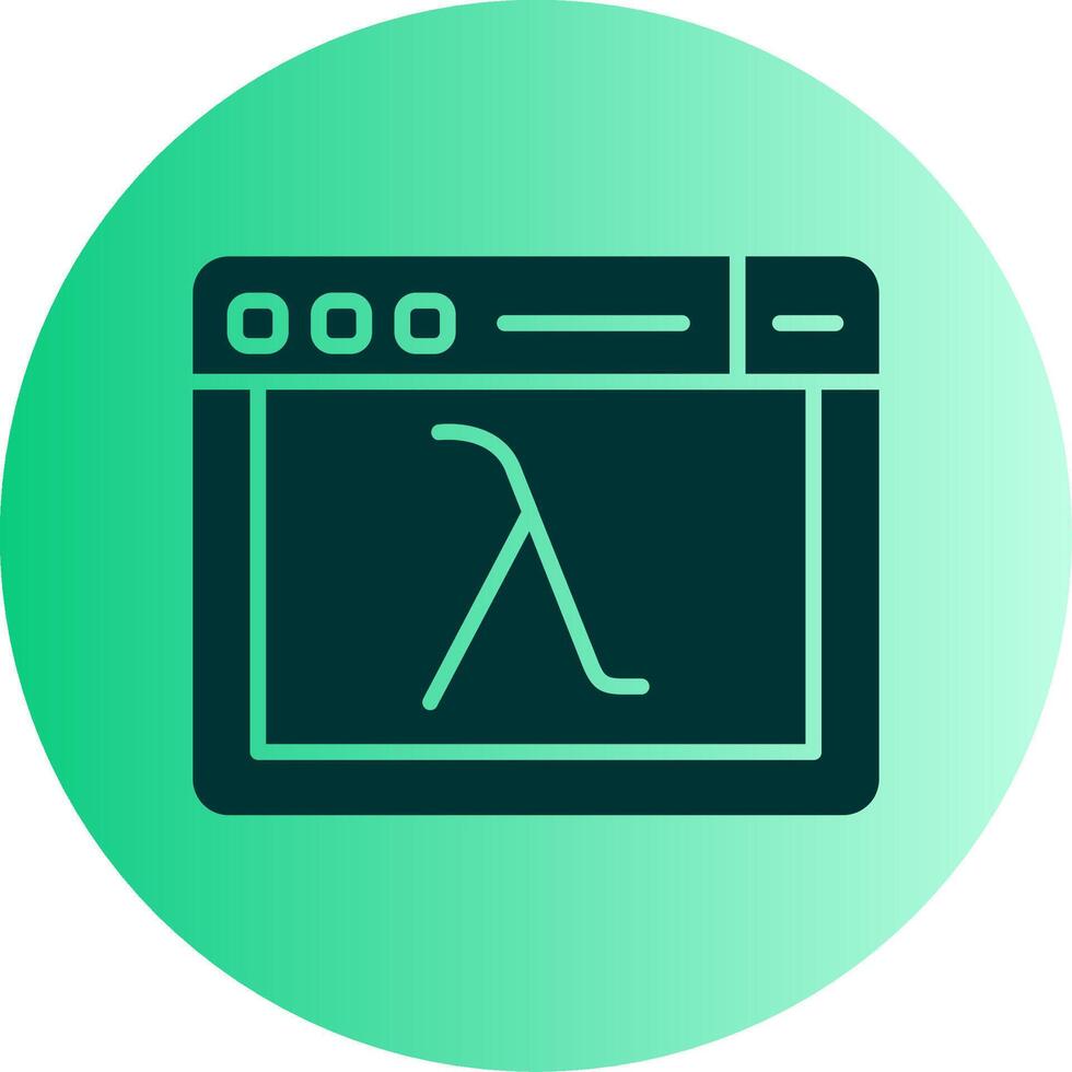 Lambda Function Code Block Glyph Gradient Two Tone Circle vector