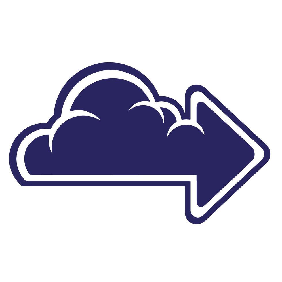 Cloud computing arrow icon depicting data transfer and information accessibility easily available vector