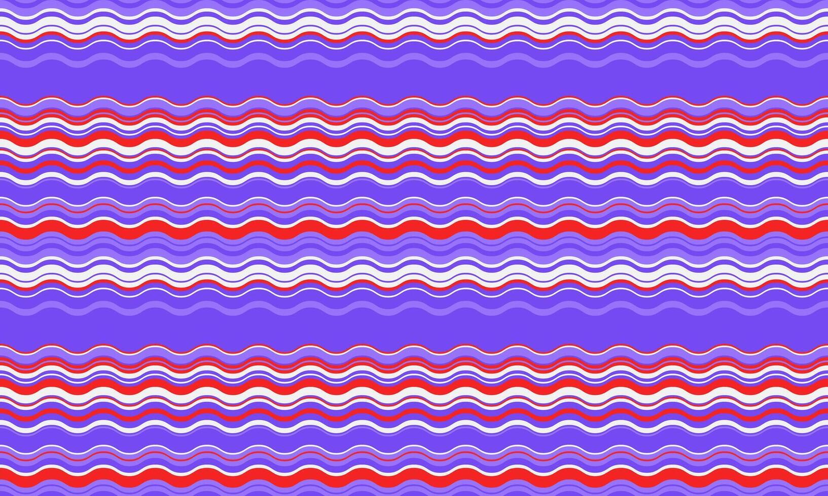 Vibrant wavy stripes in purple, red, and white create a dynamic, playful pattern. Perfect for backgrounds, textiles, or website design, this image evokes energy and movement. vector