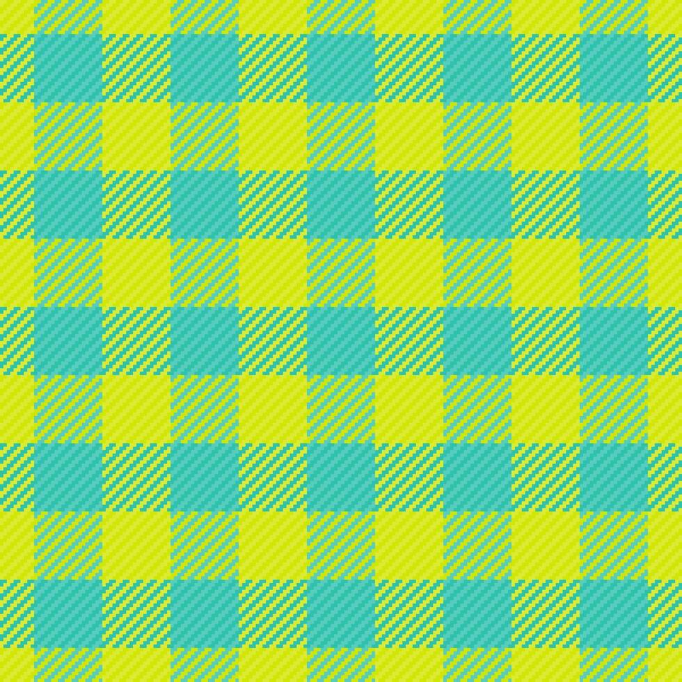 Vibrant checkerboard pattern in a teal and yellow hue. A geometric design, textile background for abstract graphics, clothing, crafts, or a whimsical design element. vector