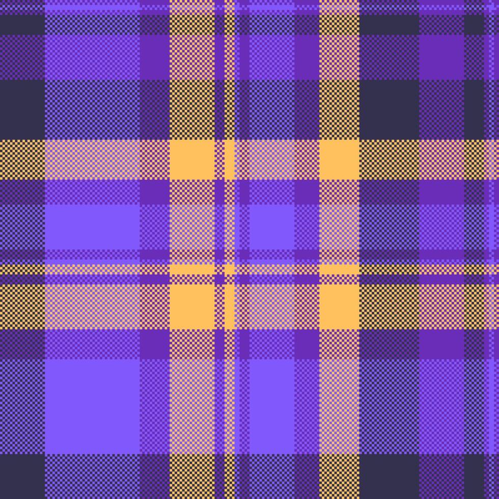 Custom plaid seamless background, multi textile fabric tartan. Checked check texture pattern in indigo and violet colors. vector
